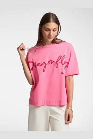 Elena Miro T-shirt con scritta "Dragonfly" e ricamo Donna