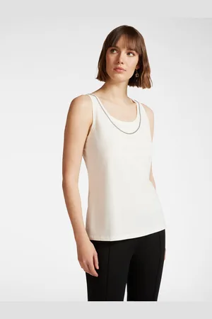Elena Miro Top con catena in strass Donna