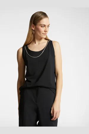 Elena Miro Top con catena in strass Donna