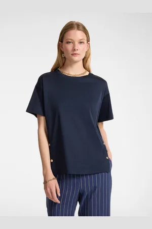 Elena Miro T-shirt con bottoni sugli spacchi Donna