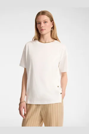 Elena Miro T-shirt con bottoni sugli spacchi Donna
