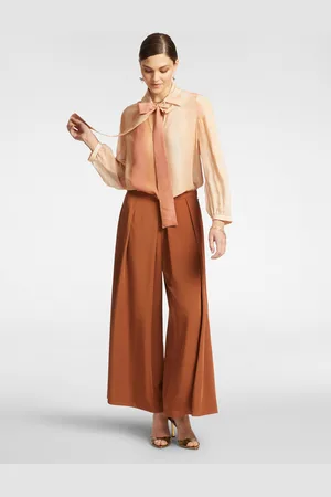 Elena Miro Pantaloni ampi cropped con pieghe Donna