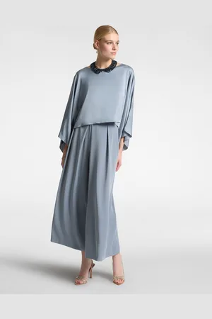 Elena Miro Pantaloni ampi cropped con pieghe Donna