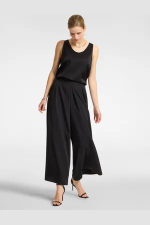 Elena Miro Pantaloni ampi cropped con pieghe Donna