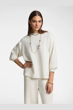 Elena Miro Felpa in due tessuti con ricamo Monogram Donna