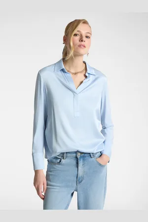 Elena Miro T-shirt polo in raso e jersey Donna