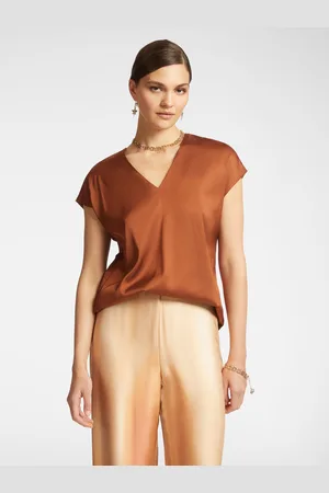 Elena Miro Blusa in raso con scollo a V Donna
