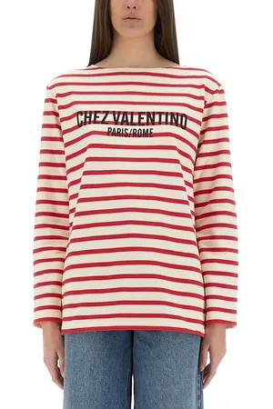 VALENTINO T-shirt manica lunga in cotone con stampa