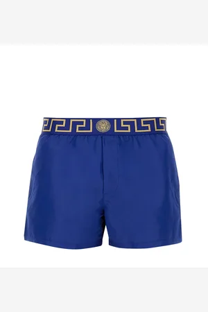 VERSACE Shorts da mare con bordo greca