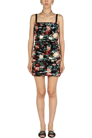 Dolce & Gabbana Abito corto con ricami rose