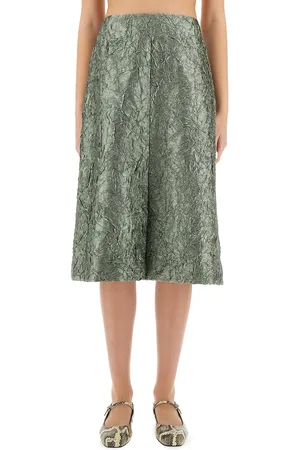 DRIES VAN NOTEN Gonna midi in satin increspato