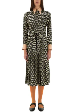 VALENTINO Abito midi in twill "toute la v"