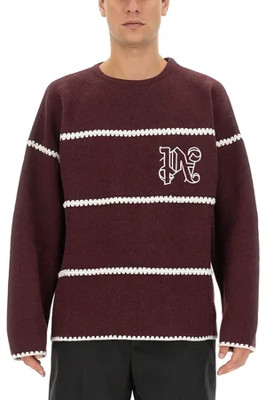 Palm Angels Maglione a righe monogram