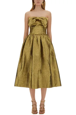 Self-Portrait Abito midi in jacquard metallizzato