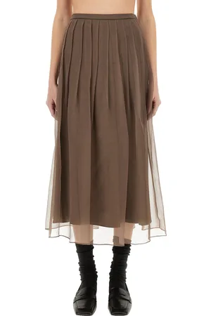 Brunello Cucinelli Gonna pleated midi in seta