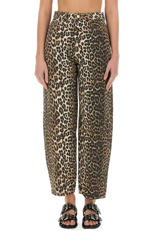 Ganni Jeans "stary" in denim leopardato