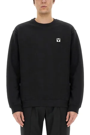 VALENTINO Felpa girocollo in cotone con patch "chez "
