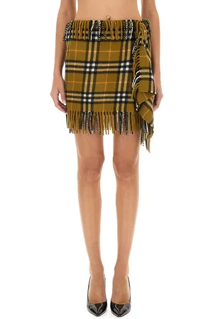 Burberry Gonna stile sciarpa in lana e cashmere check