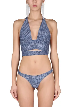 MAGDA BUTRYM Top bikini con logo all over