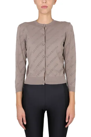 Balenciaga Cardigan allover logo cropped