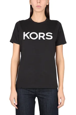 Michael Kors T-shirt in jersey di cotone con logo in strass