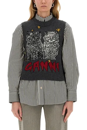 Ganni Gilet "graphic cats"