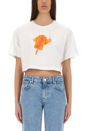 Moschino T-shirt cropped con stampa ice-cream