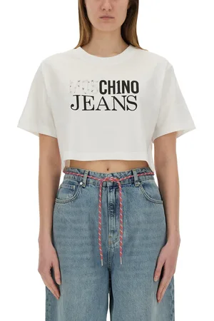 Moschino T-shirt cropped con logo