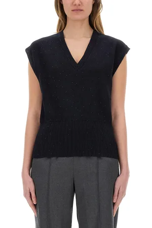 Fabiana Filippi Gilet in cotone e lino con paillettes