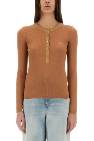 Chloé Camicia "henley" in maglia sottile lana merino