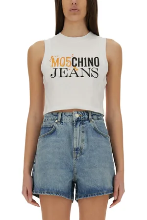Moschino Top cropped con logo