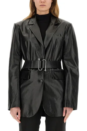 Sportmax Giacca in pelle con cintura