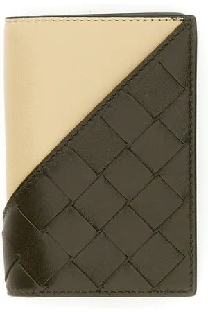 Bottega Veneta Portafoglio bi-fold medio intrecciato "diagonal"