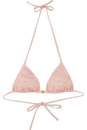 VERSACE Top bikini con stampa barocco