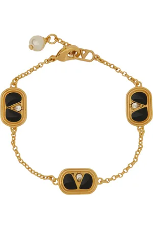 VALENTINO GARAVANI Bracciale "ovalette" in metallo, smalto, cristalli e perla swarovski