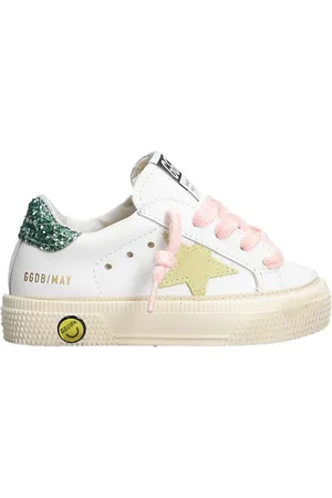 Golden Goose May leather upper suede star laminated glitter heel