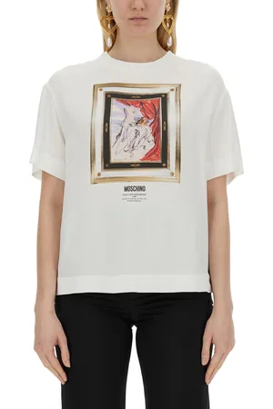 Moschino Blusa in enver satin still life with heart