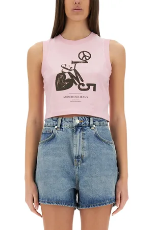 Moschino Top cropped con stampa