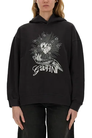 Ganni Felpa con cappuccio "black isoli heart"