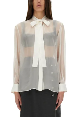 Dolce & Gabbana Camicia in chiffon con fiocco