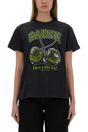 Ganni T-shirt "green cherry"