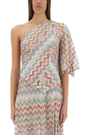 Missoni Top monospalla con zig zag lamé 3d
