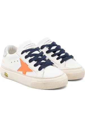 Golden Goose May leather upper suede star laminated glitter heel