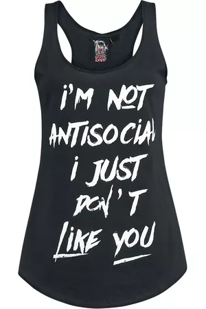 Sprüche Top Magliette Divertenti di - Not Antisocial - L - Donna