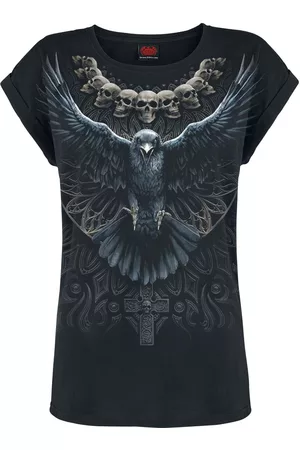 Spiral T-Shirt Gothic di - Raven Skull - M a XXL - Donna