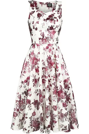 H&R London Abito media lunghezza Rockabilly di - Aphrodite Metallic Swing Dress - XS a 6XL - Donna
