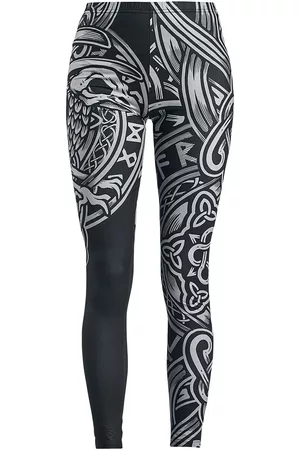 EMP Leggings di - Black Leggings with Celtic-Style Print - S a 5XL - Donna