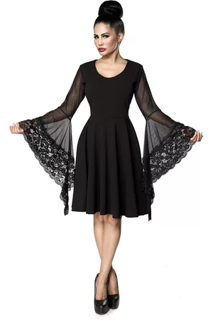 Ocultica Abito media lunghezza Gothic di - Gothic Dress with Trumpet Sleeves - S a 4XL - Donna