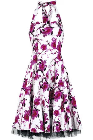 H&R London Abito media lunghezza Rockabilly di - Pink Floral Dress - XS a 3XL - Donna