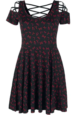 EMP Miniabito di - Dress with Lacing and Runes - L a 5XL - Donna